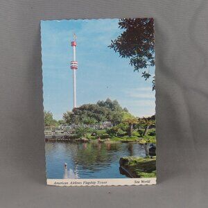 Vintage Postcard - American Airlines Tower Sea World - Continental Card